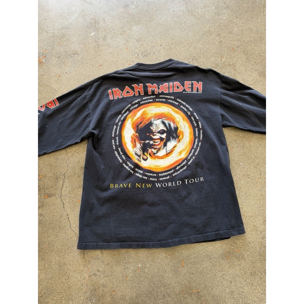 90's Iron Maiden Brave New World Tour Long Sleeve Shirt Black - Picture 2 of 5